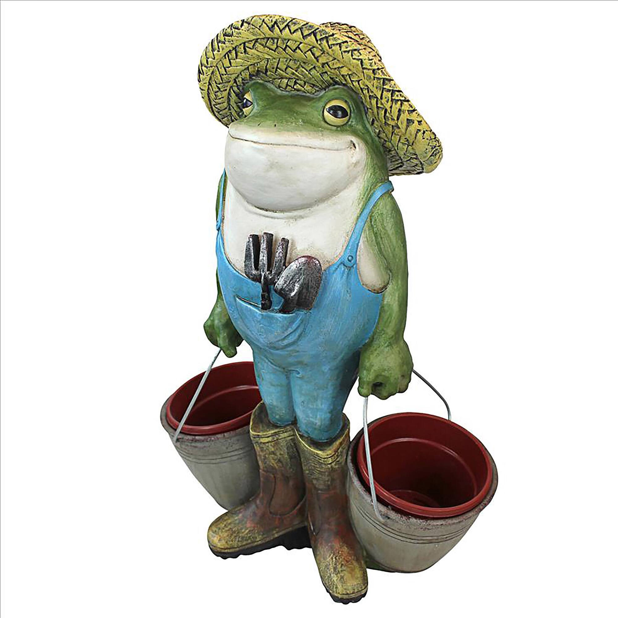 Design Toscano 17.5" Buckets the Garden Frog Statue